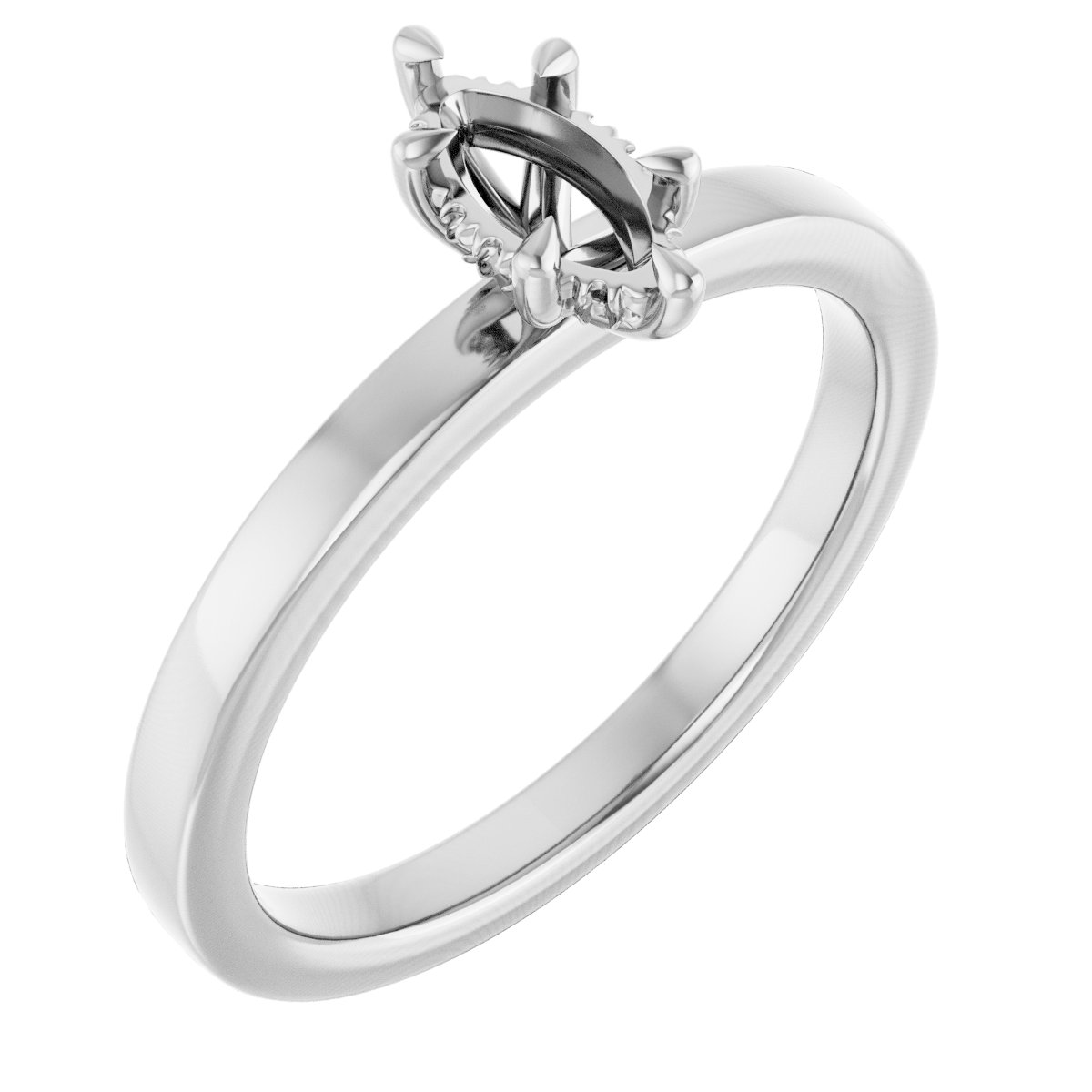 Claw-Prong Hidden Halo-Style Engagement Ring