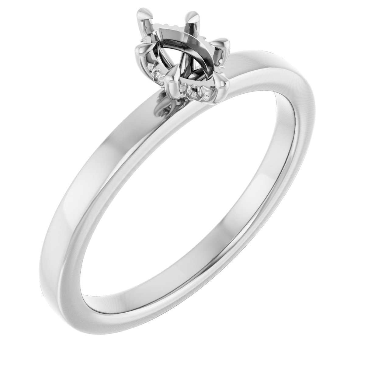 Claw-Prong Hidden Halo-Style Engagement Ring