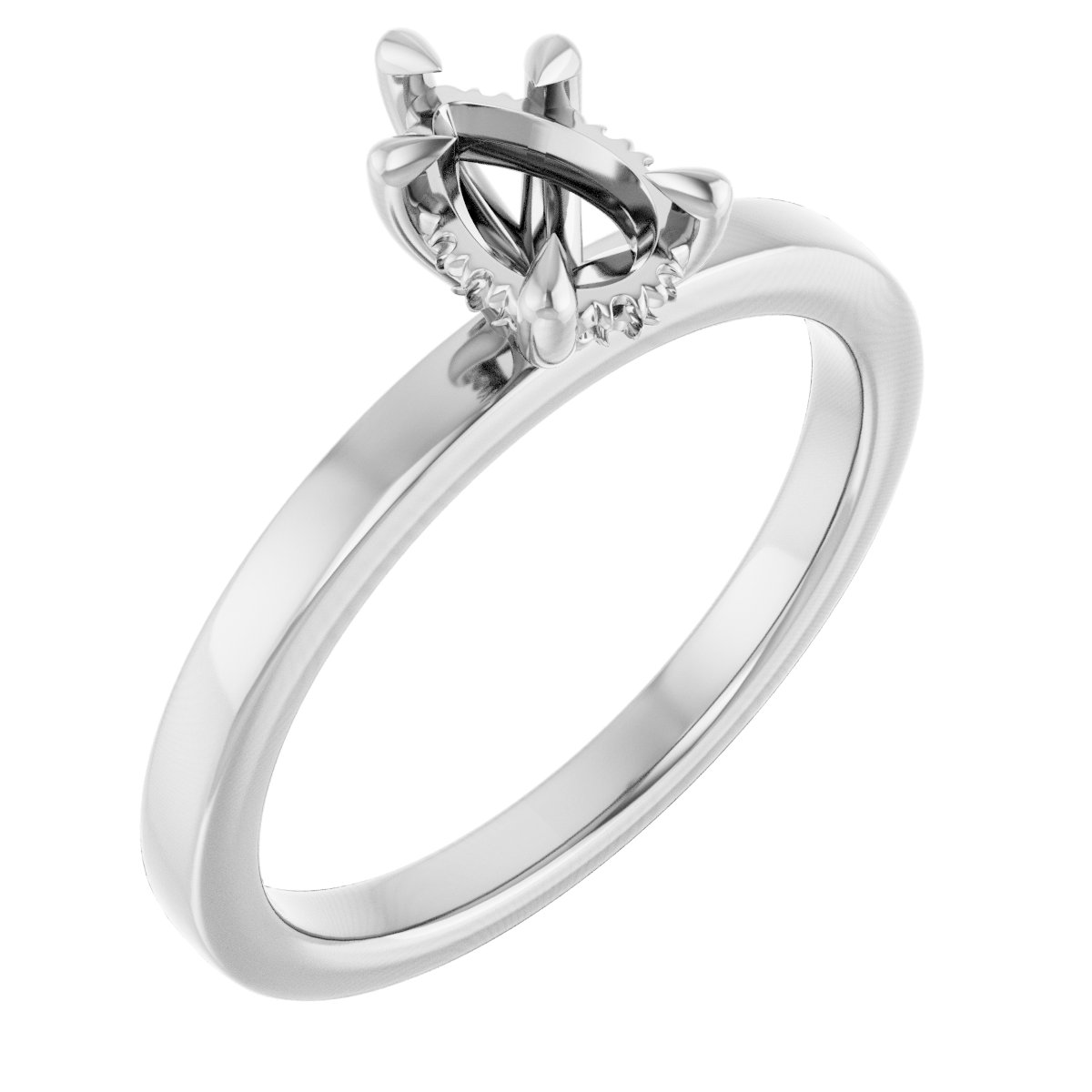 Claw-Prong Hidden Halo-Style Engagement Ring