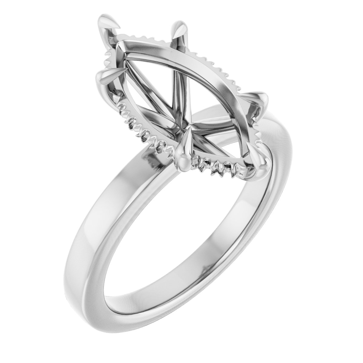 Claw-Prong Hidden Halo-Style Engagement Ring