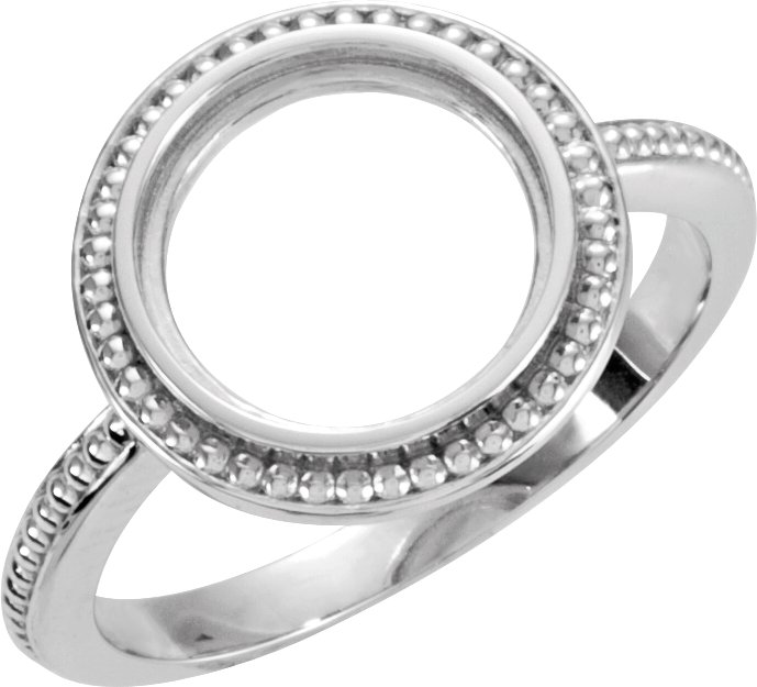 Sterling Silver 12 mm Round Bezel-Set Ring Mounting 