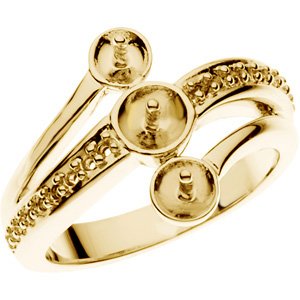 Three-Stone Pearl Ring