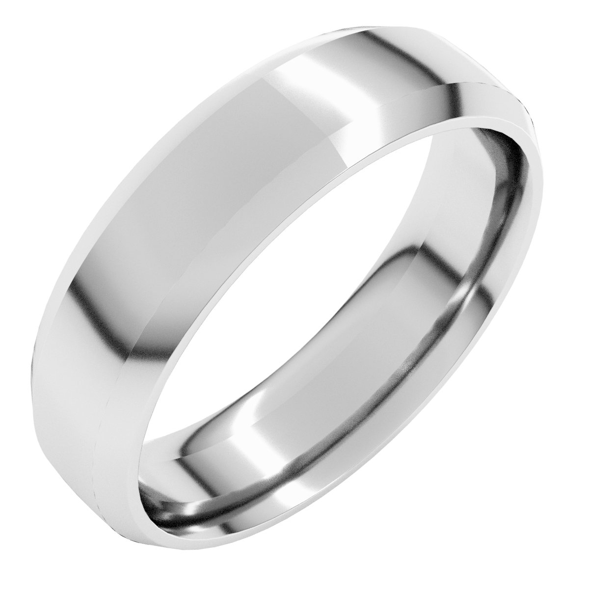 Beveled-Edge Comfort-Fit Half Round Band