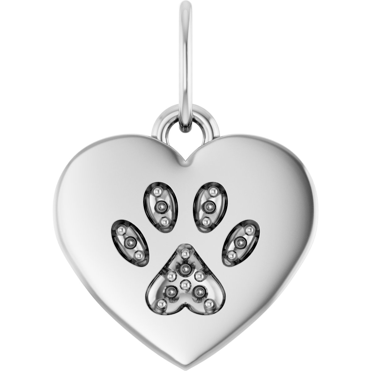 Engravable Paw Print Heart Pendant