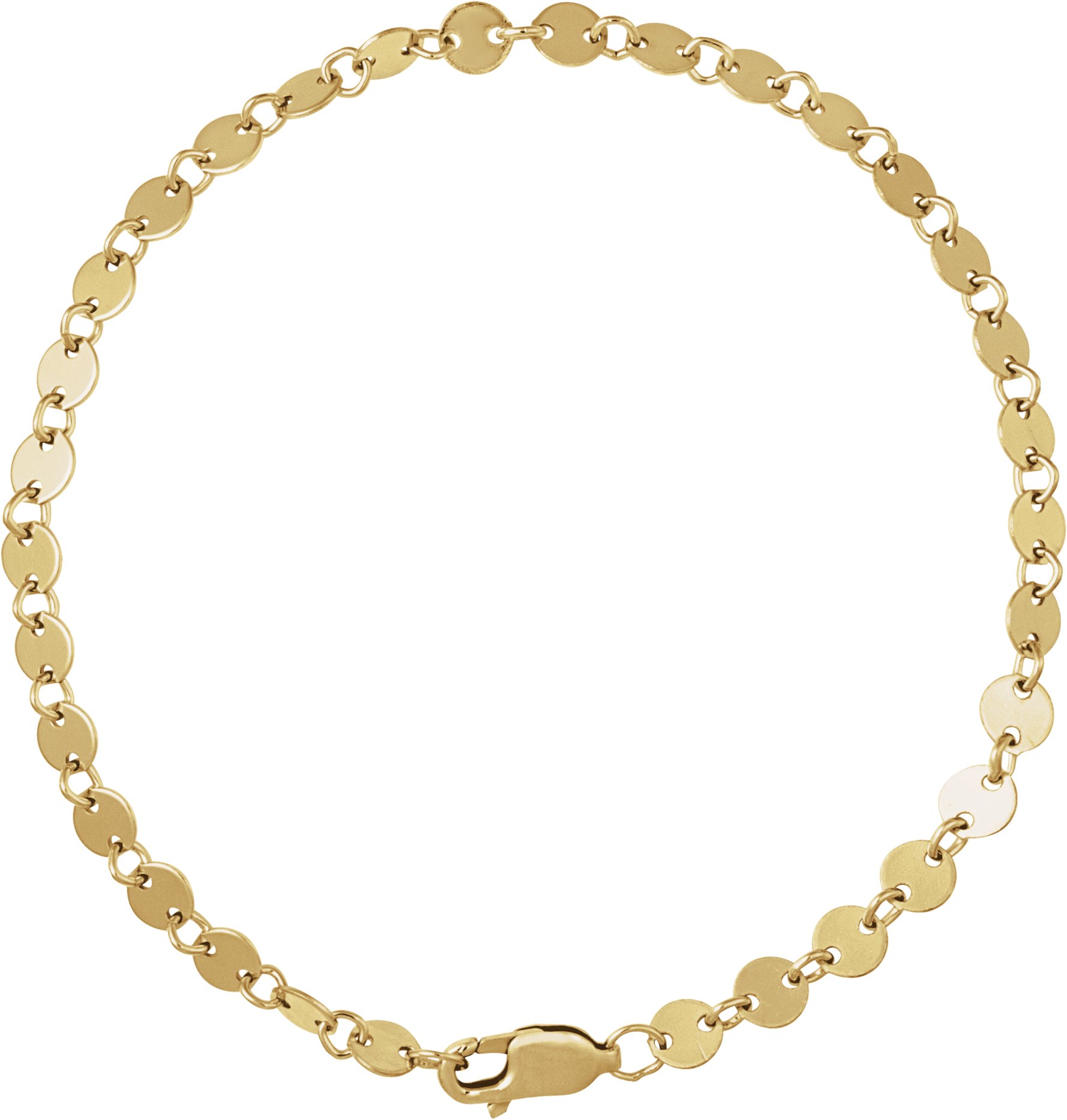 14K Yellow Gold-Filled 4 mm Mirror 7 Chain