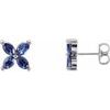 14K Yellow Chatham Created Blue Sapphire Earrings Ref 9295640