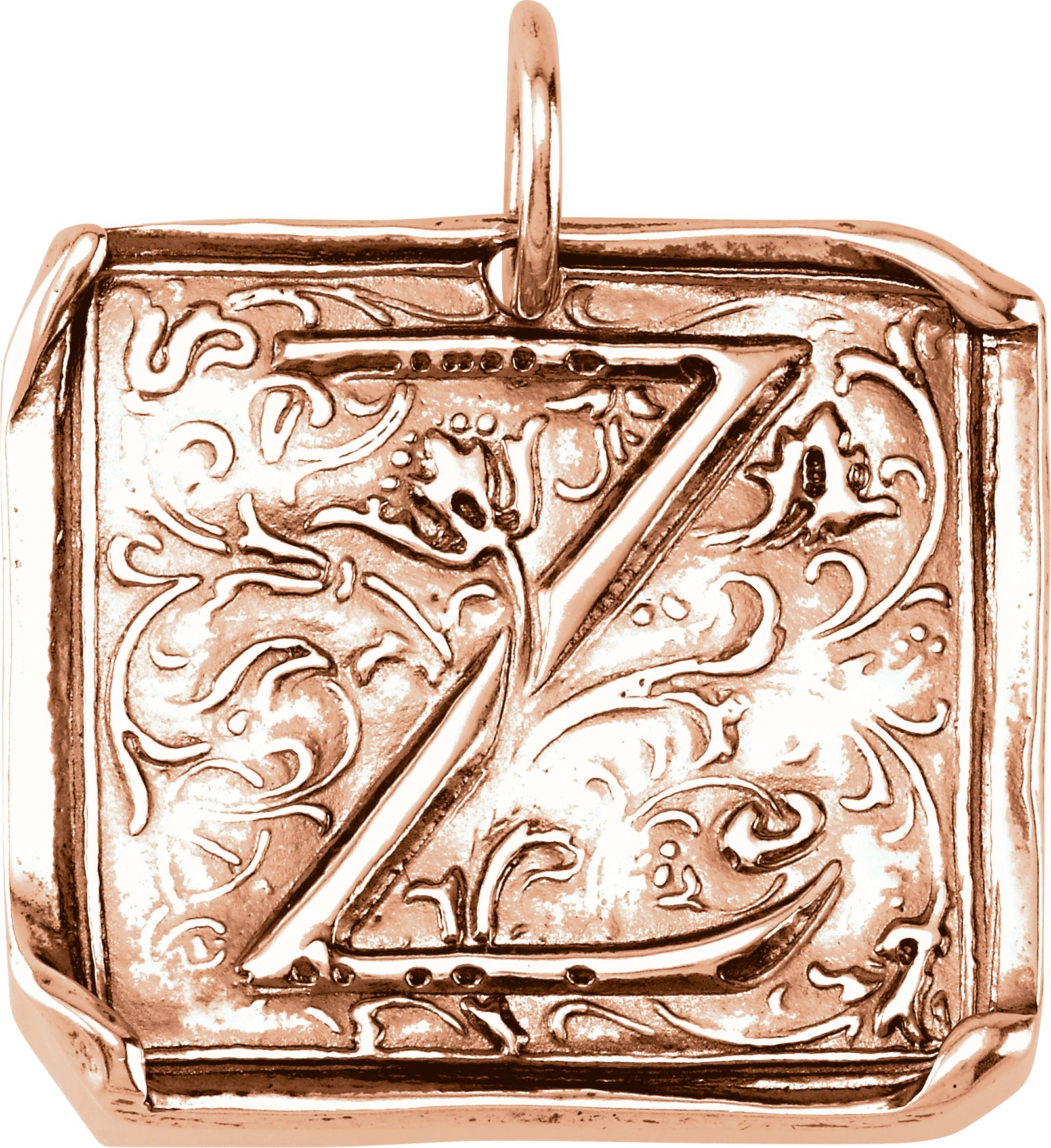 14K Rose Initial Z Vintage Inspired Pendant Ref. 4822214