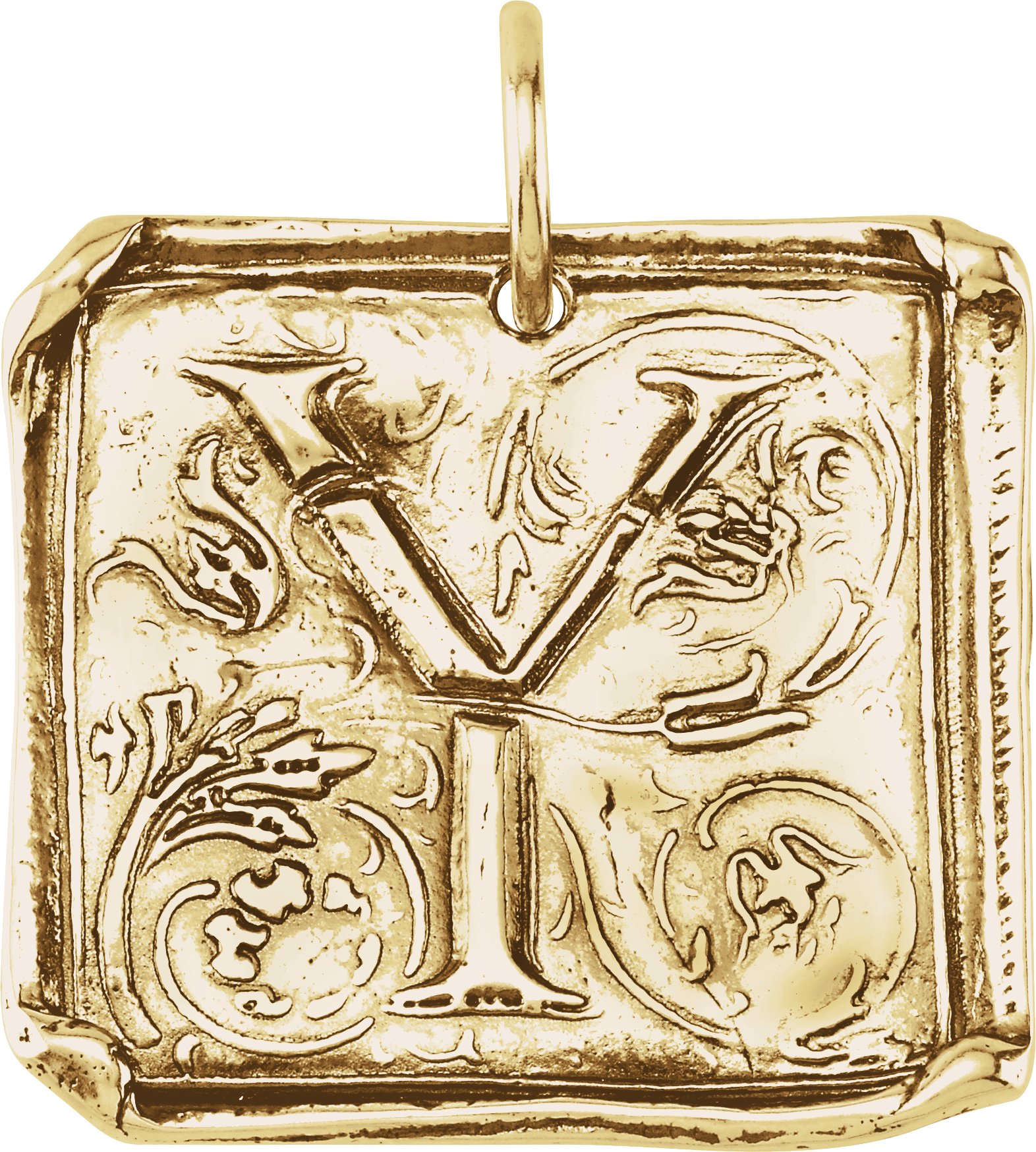 14K Yellow Initial Y Vintage Inspired Pendant Ref. 4822160