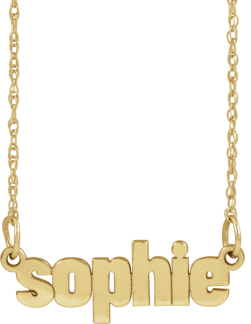 Block Nameplate Necklace