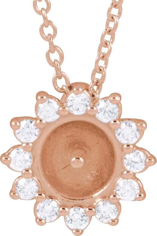 Halo-Style Pearl Necklace or Pendant