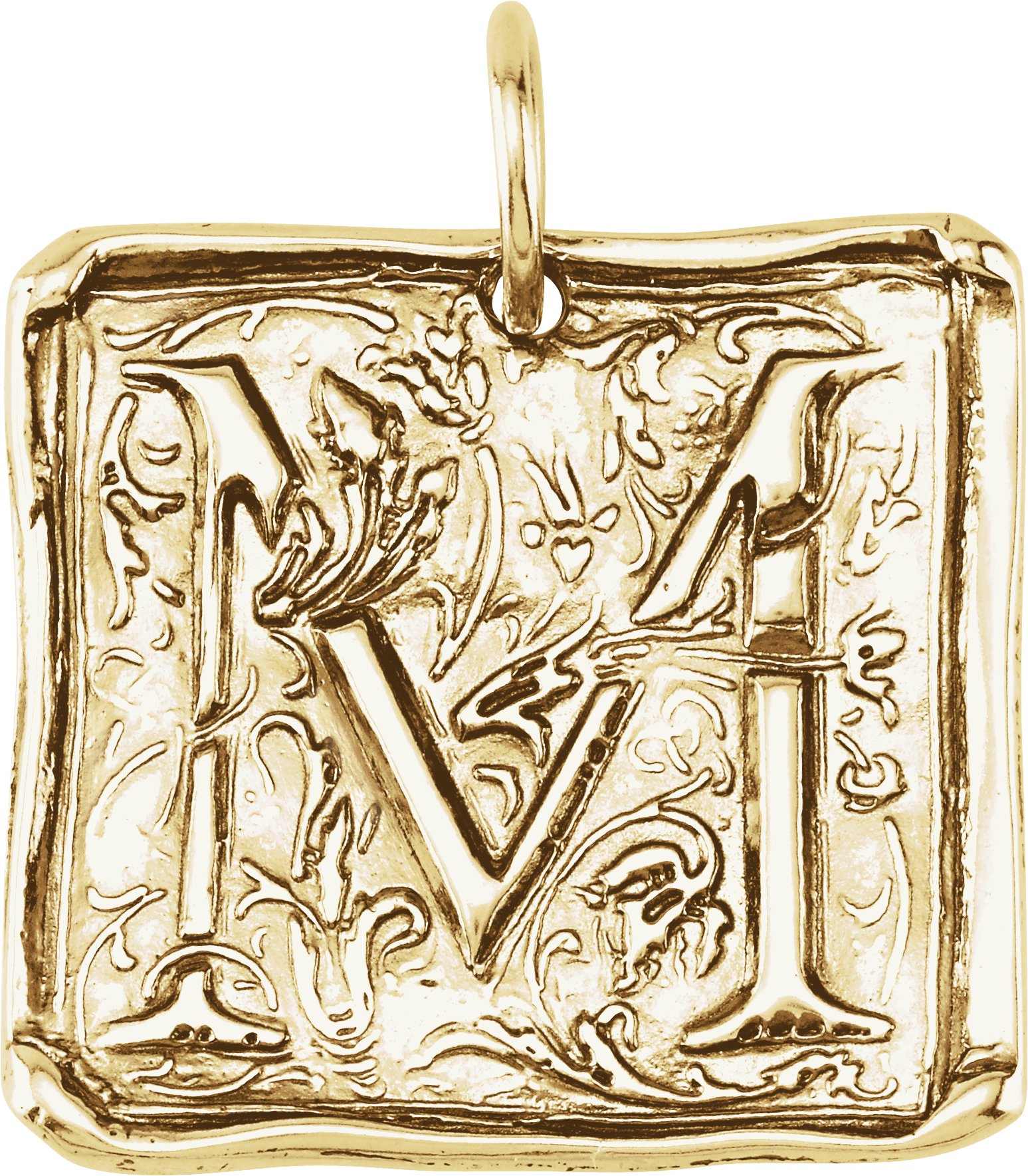 14K Yellow Initial M Vintage Inspired Pendant Ref. 4827076