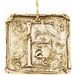 14K Yellow Posh Mommy® Initial F Vintage-Inspired Pendant