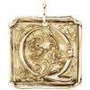 14K Yellow Initial Q Vintage Inspired Pendant Ref. 4943278