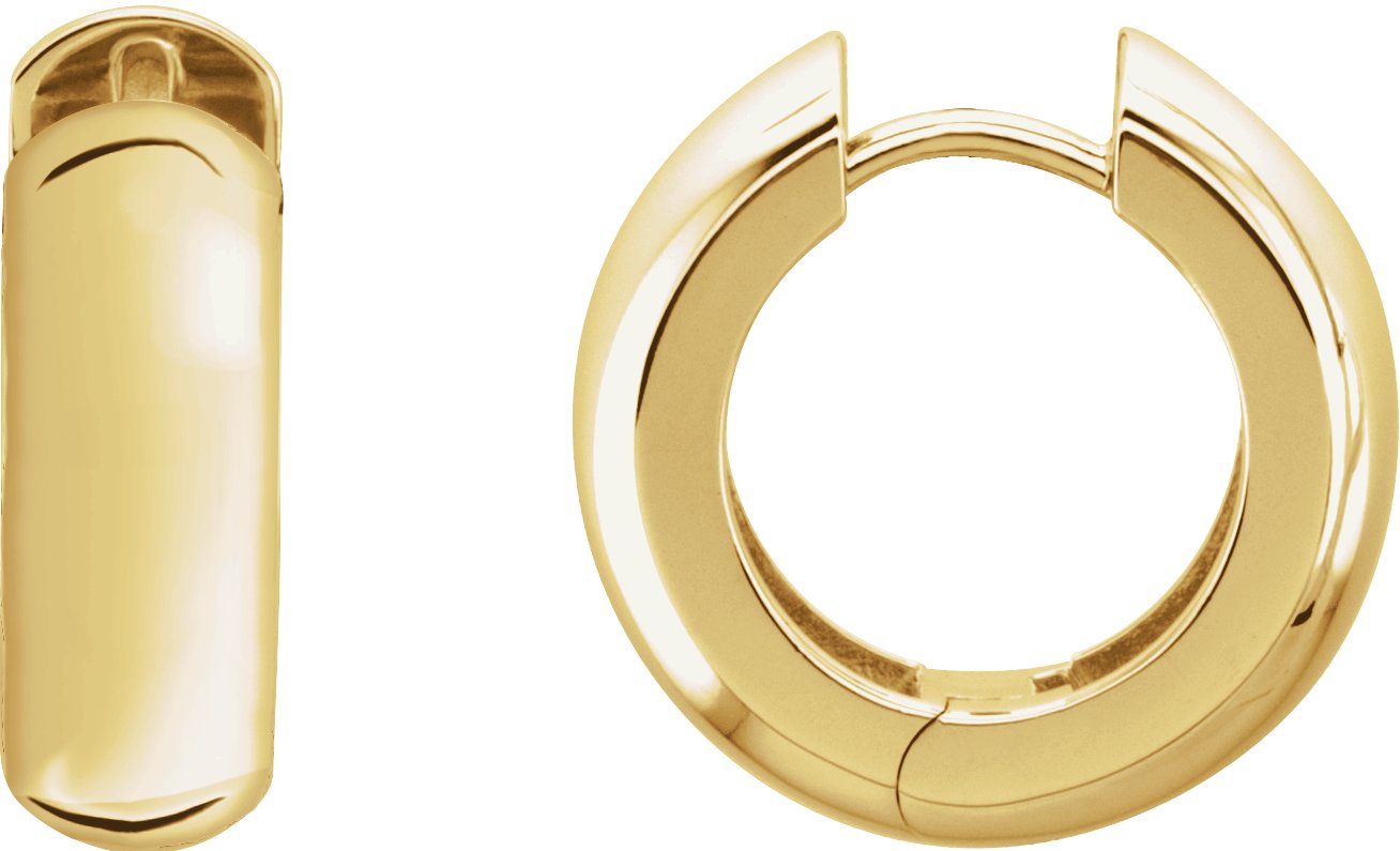 14K Yellow 19 mm Hinged Hoop Earrings