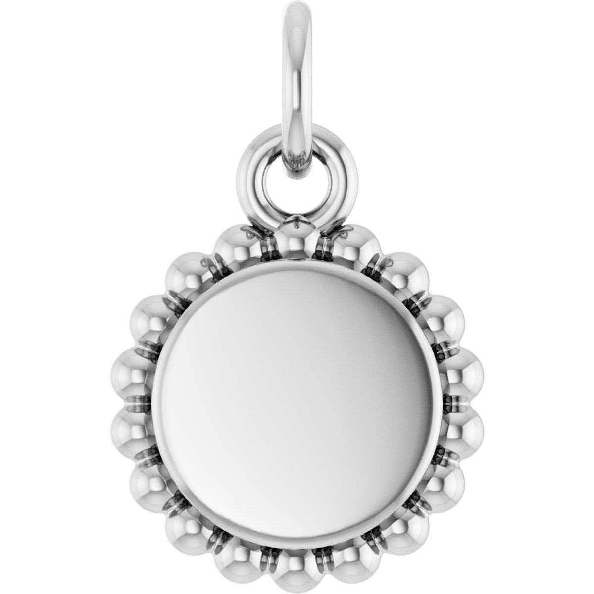 Engravable Beaded Disc Necklace or Charm/Pendant