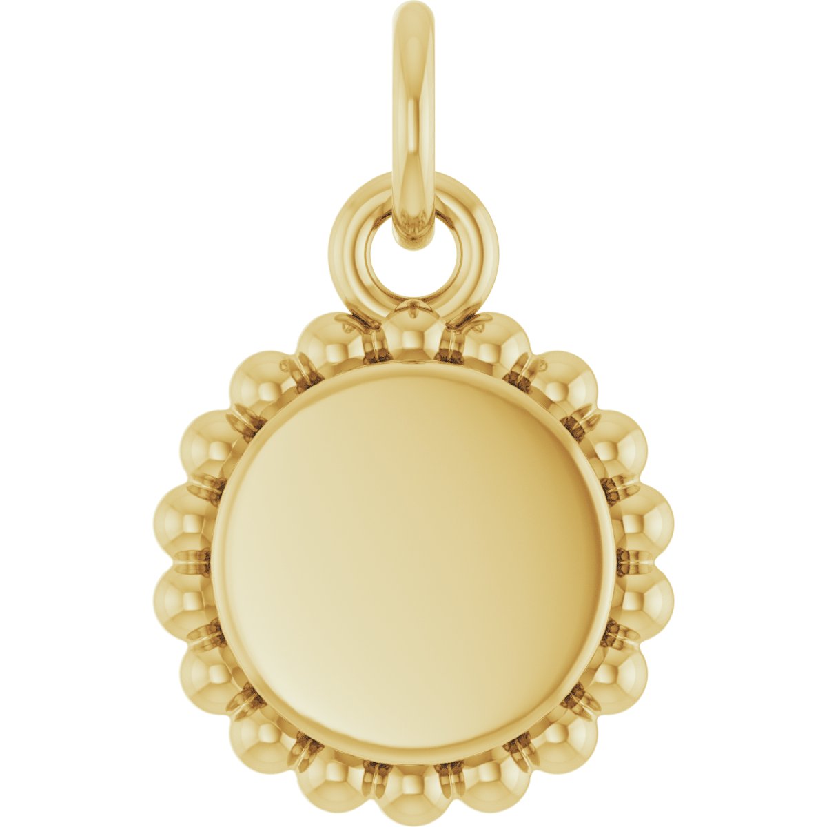 Engravable Beaded Disc Necklace or Charm/Pendant