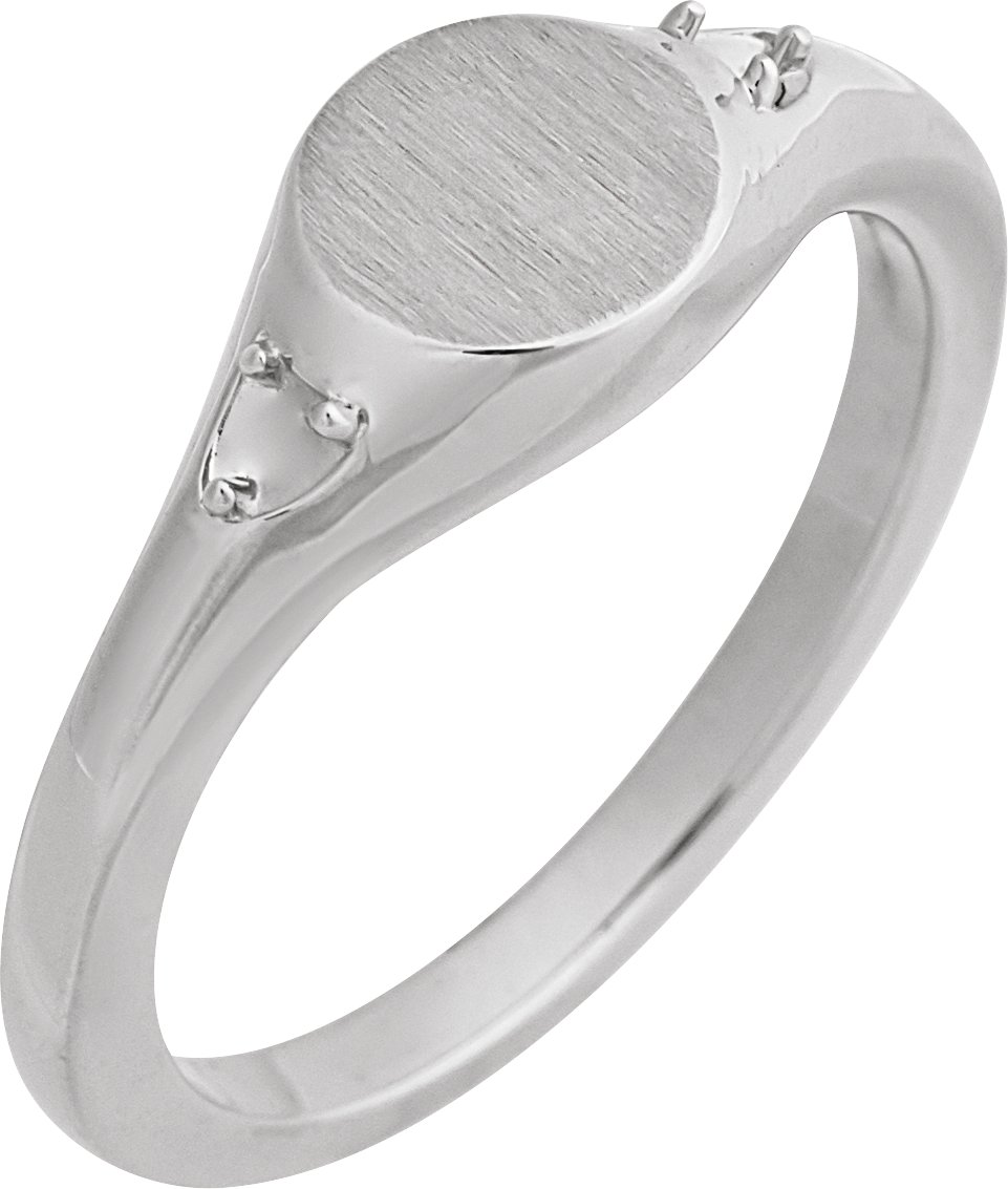 Engravable Accented Signet Ring