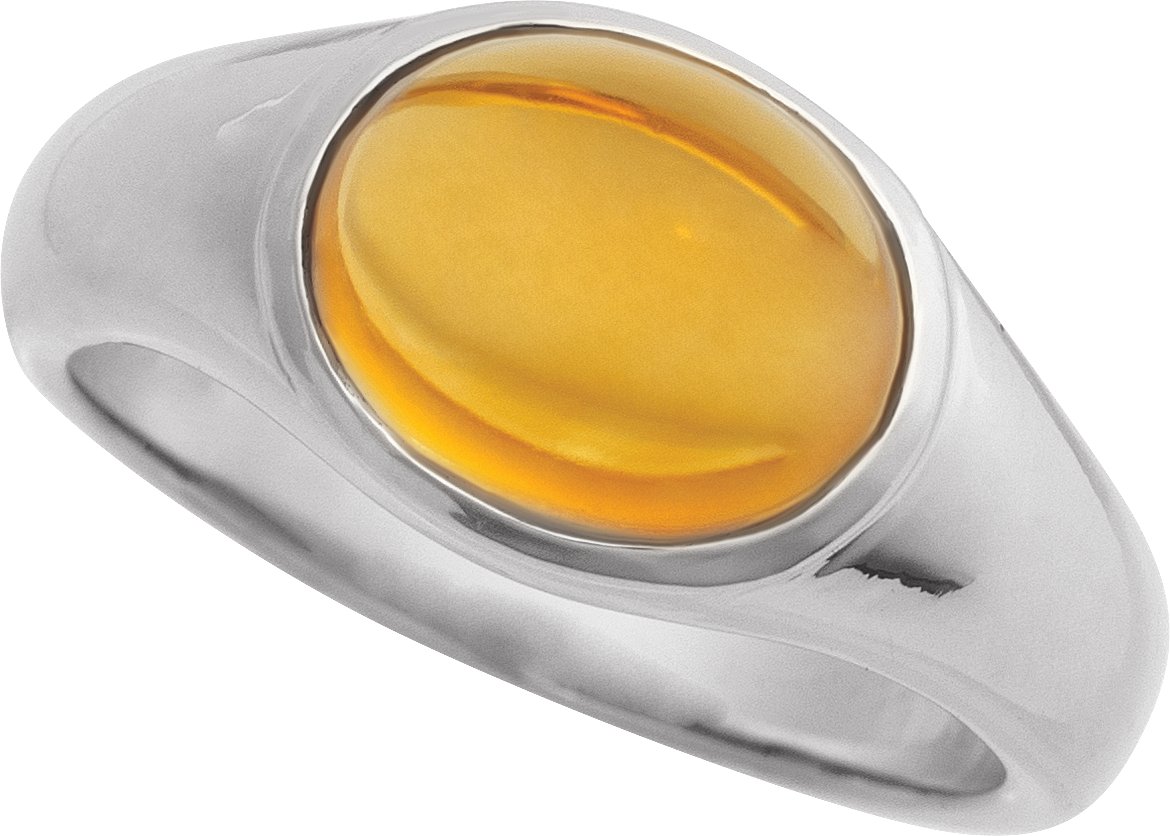 Natural Citrine Cabochon Ring view 4