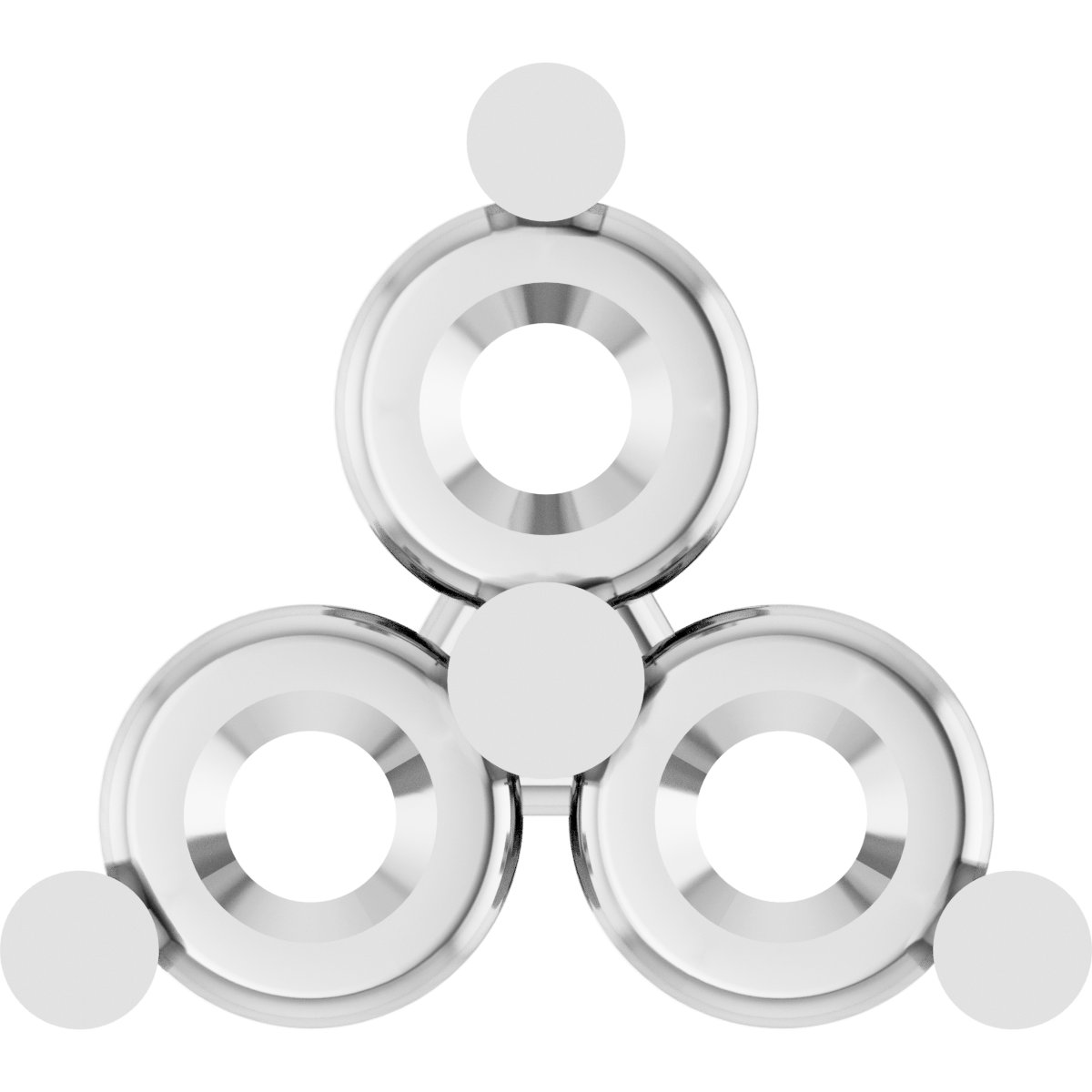 Round Three-Stone Earring Setting