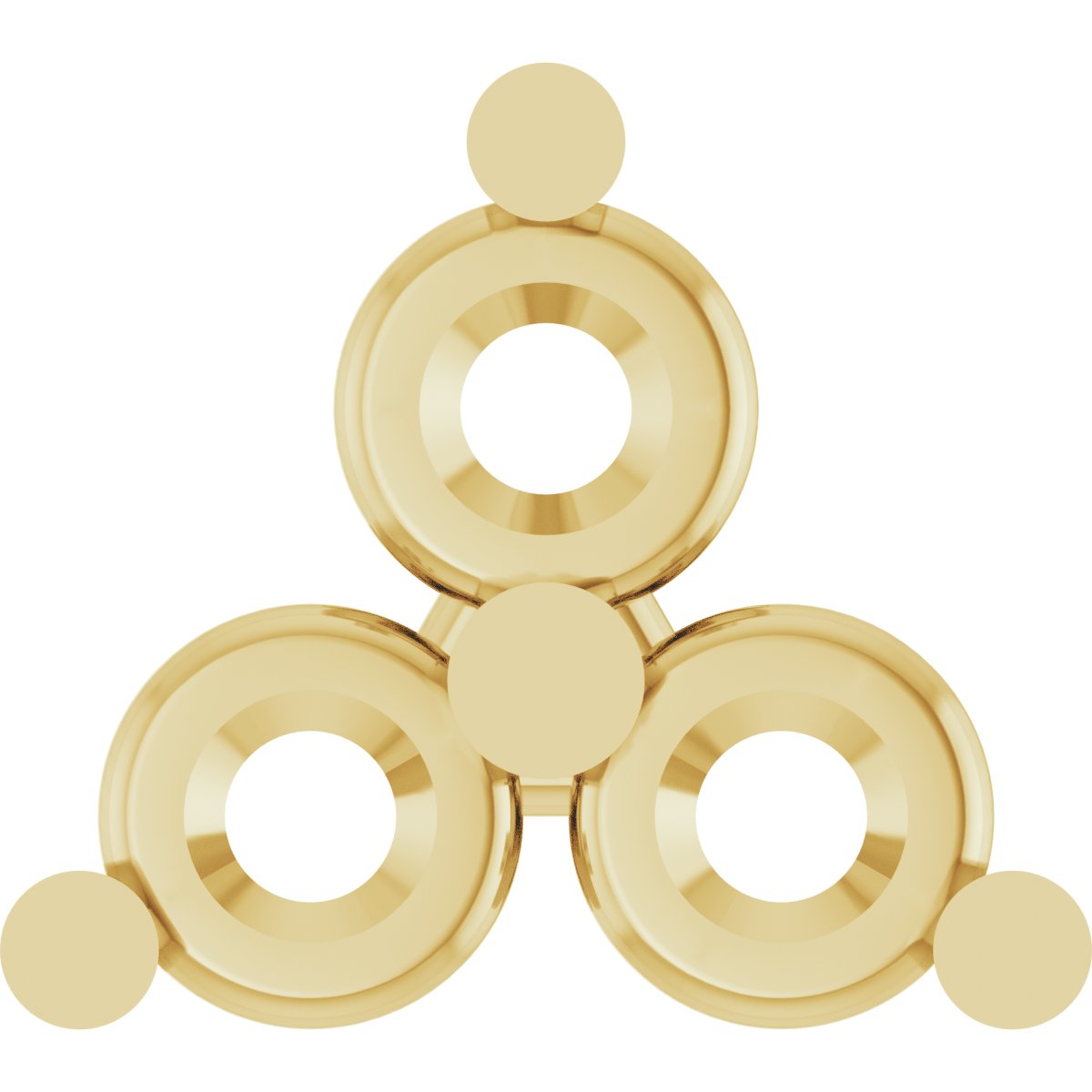 Round Three-Stone Earring Setting