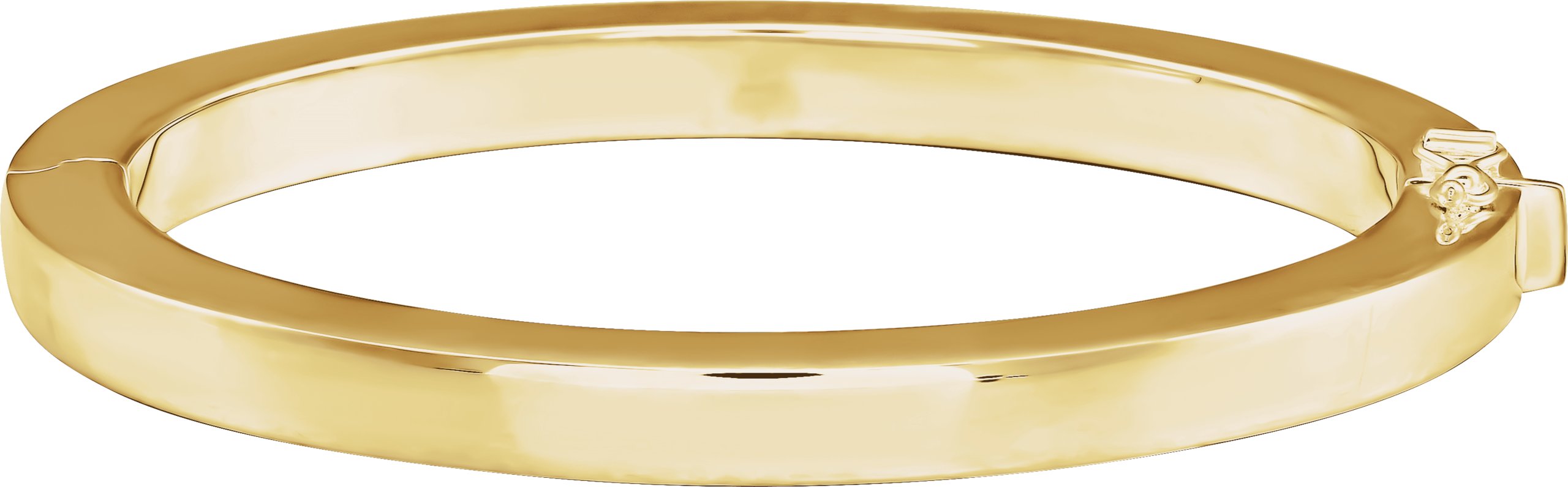 14K Yellow Square Tube Hinged Bangle 7 Bracelet