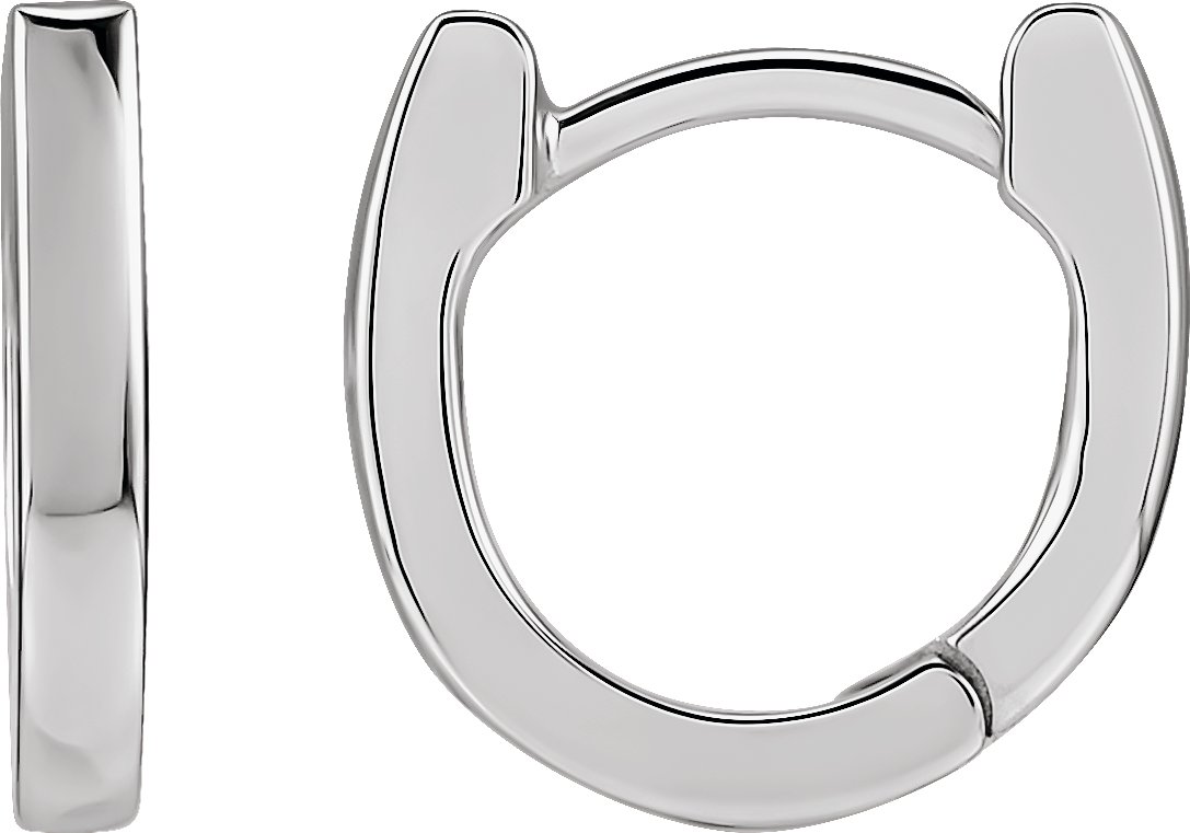 Sterling Silver 12.5 mm Hinged Hoop Earrings 