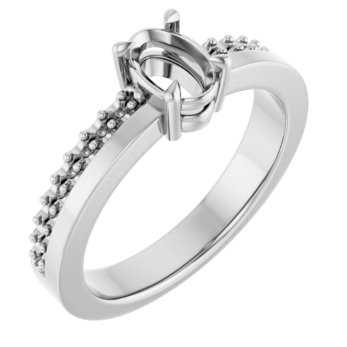Claw-Prong Accented Engagement Ring