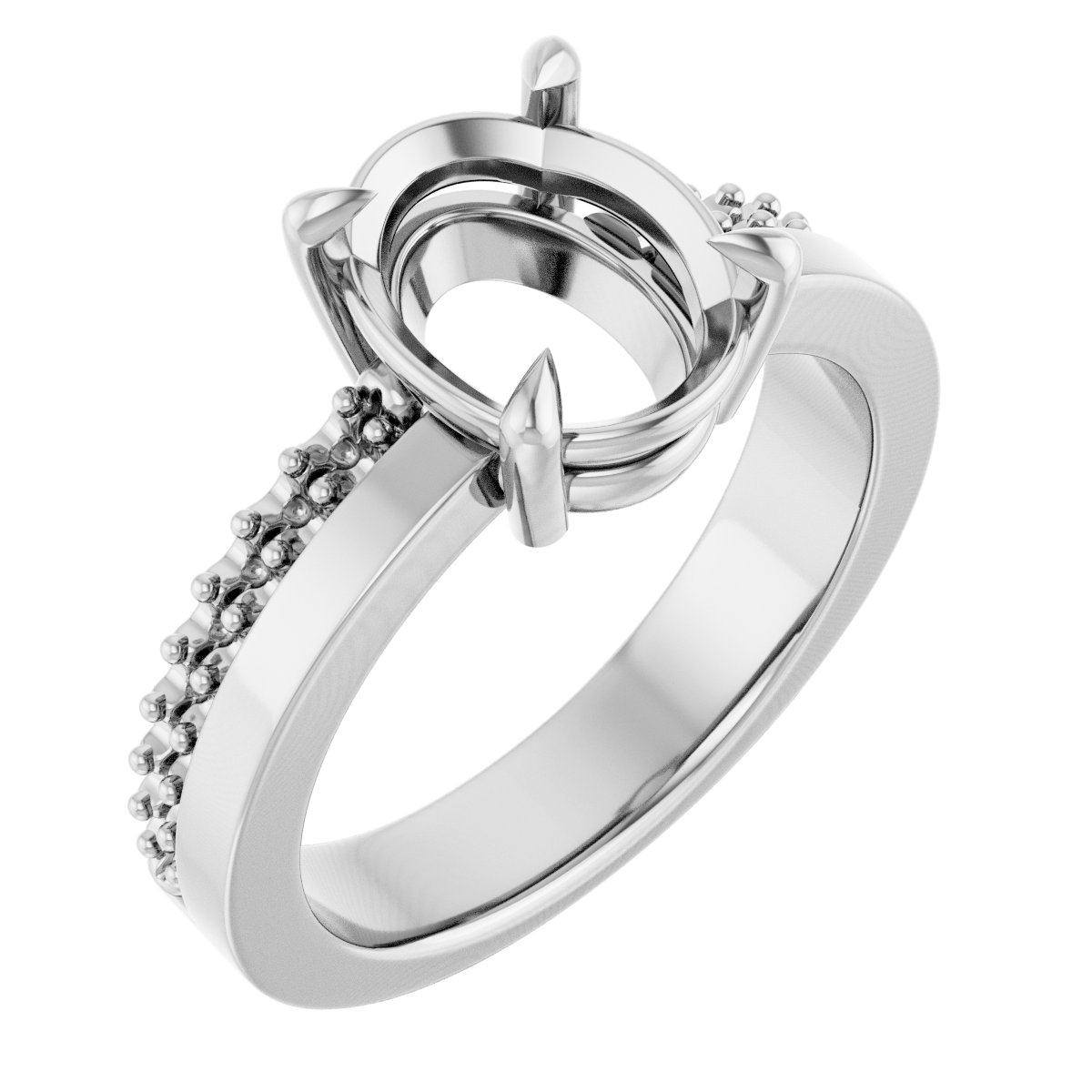 Claw-Prong Accented Engagement Ring