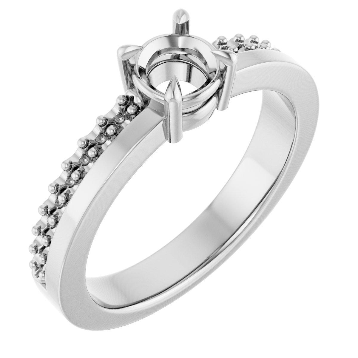 Claw-Prong Accented Engagement Ring
