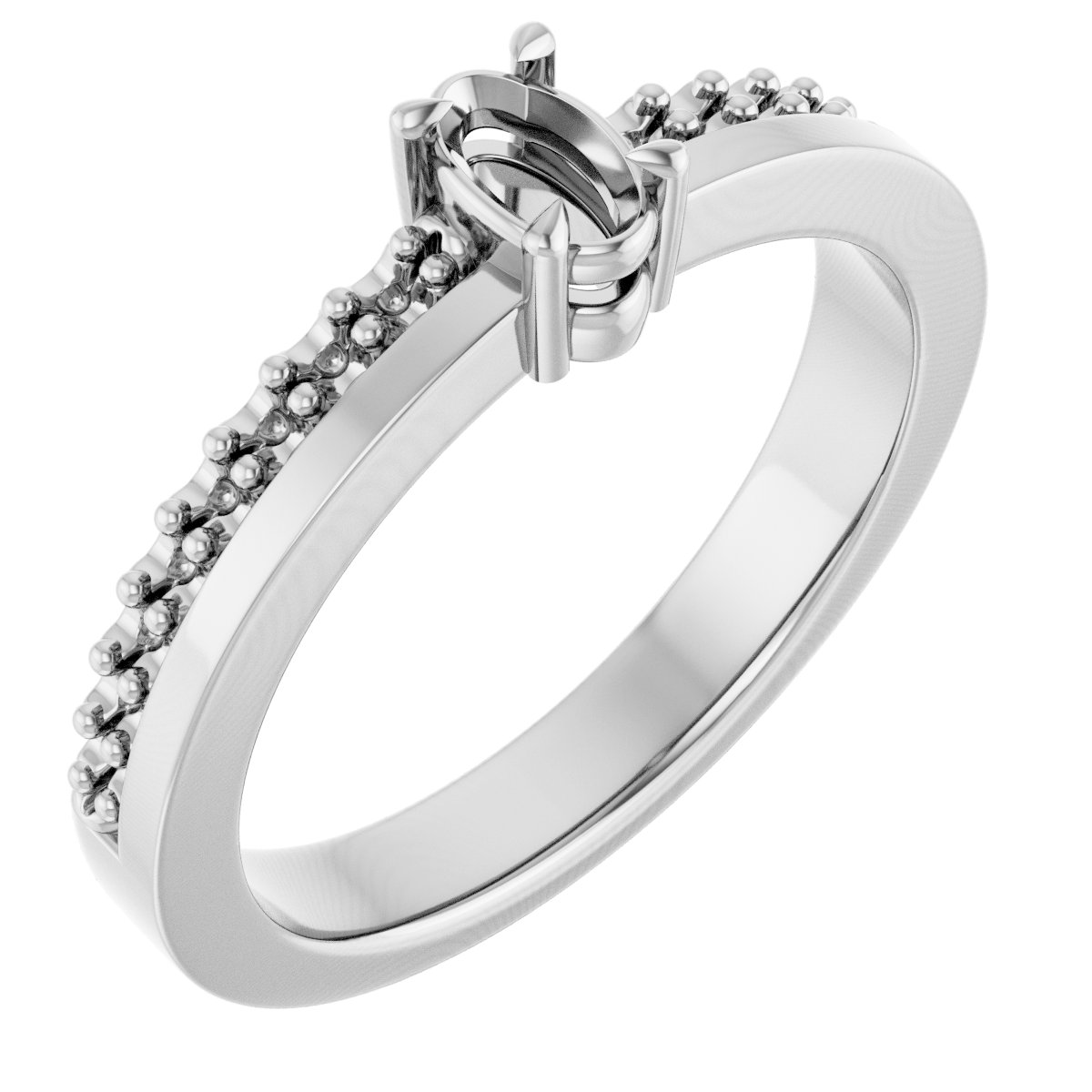 Claw-Prong Accented Engagement Ring