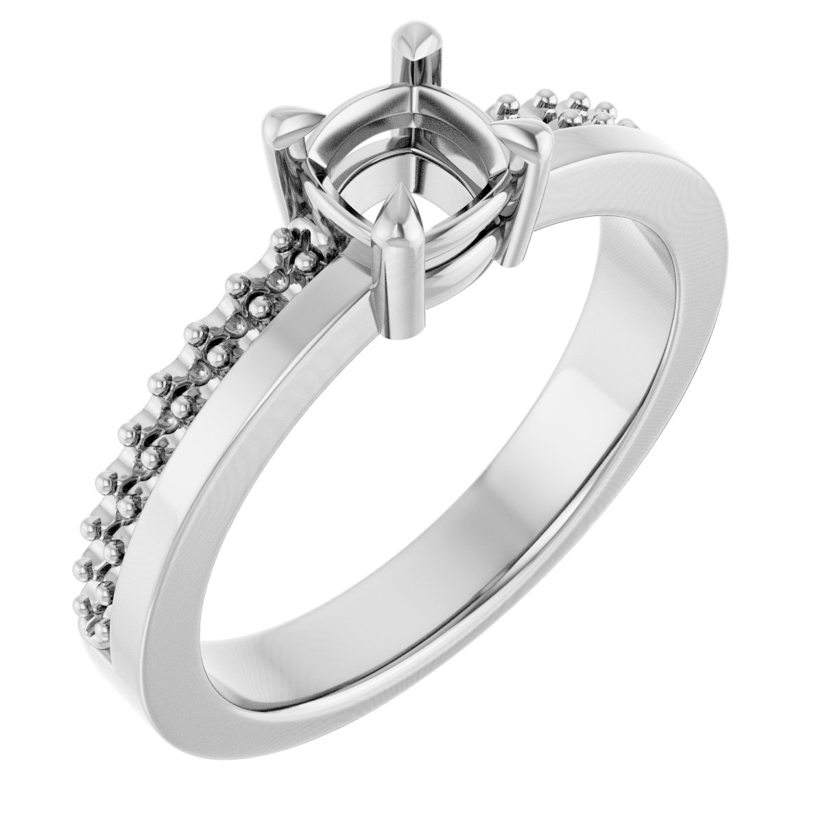 Claw-Prong Accented Engagement Ring