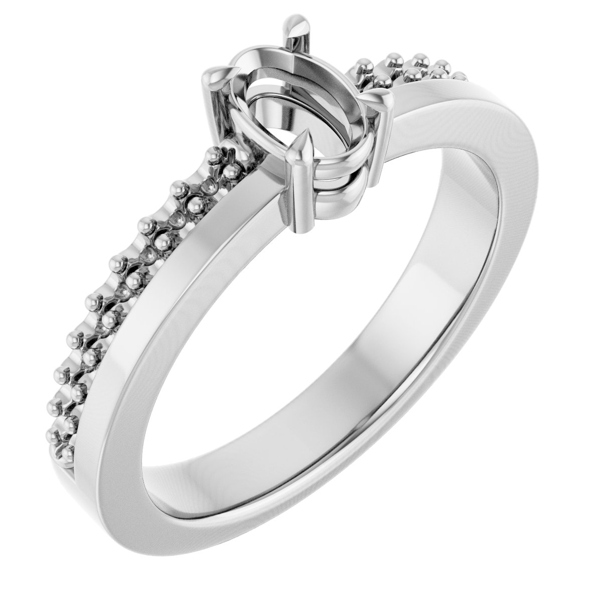 Claw-Prong Accented Engagement Ring