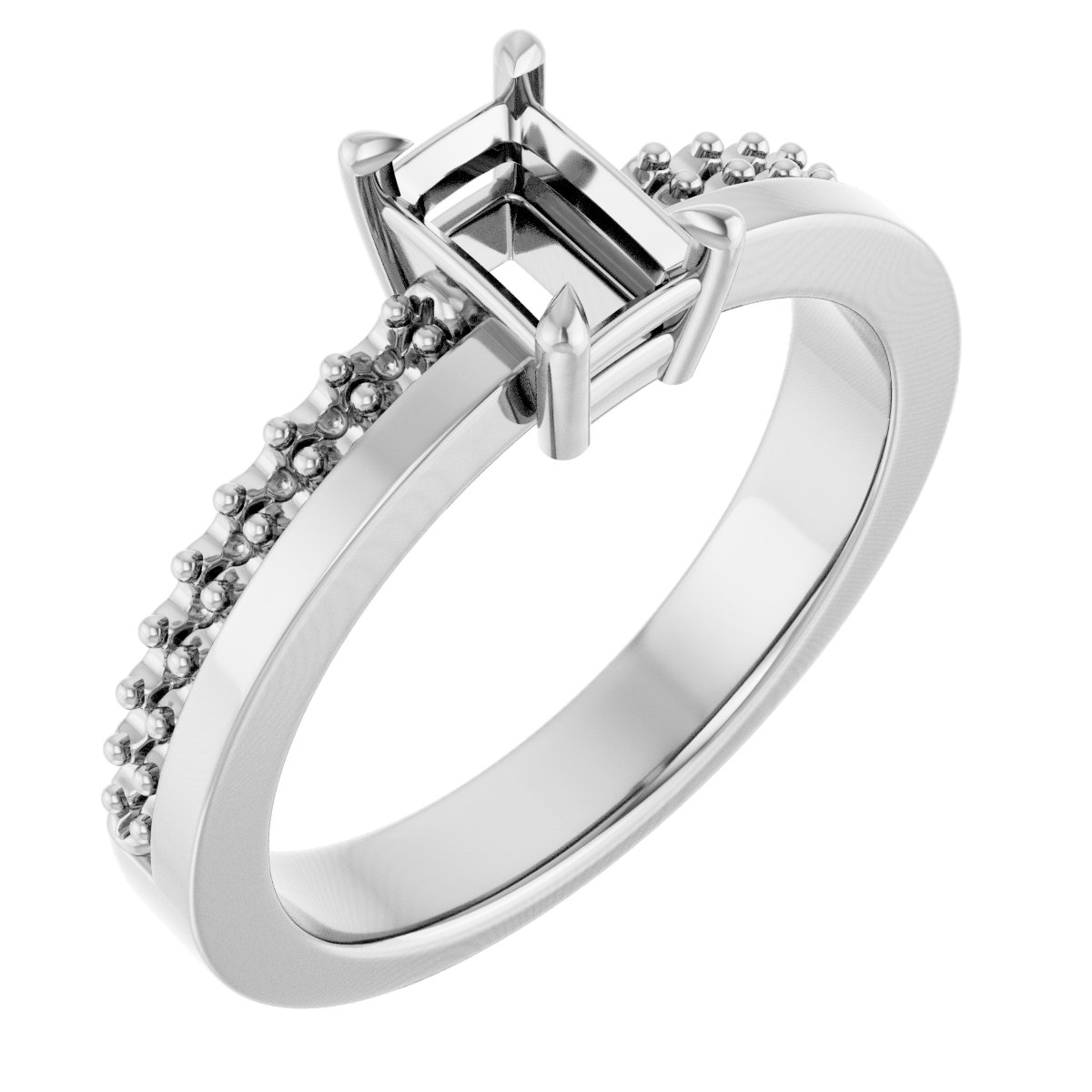Claw-Prong Accented Engagement Ring