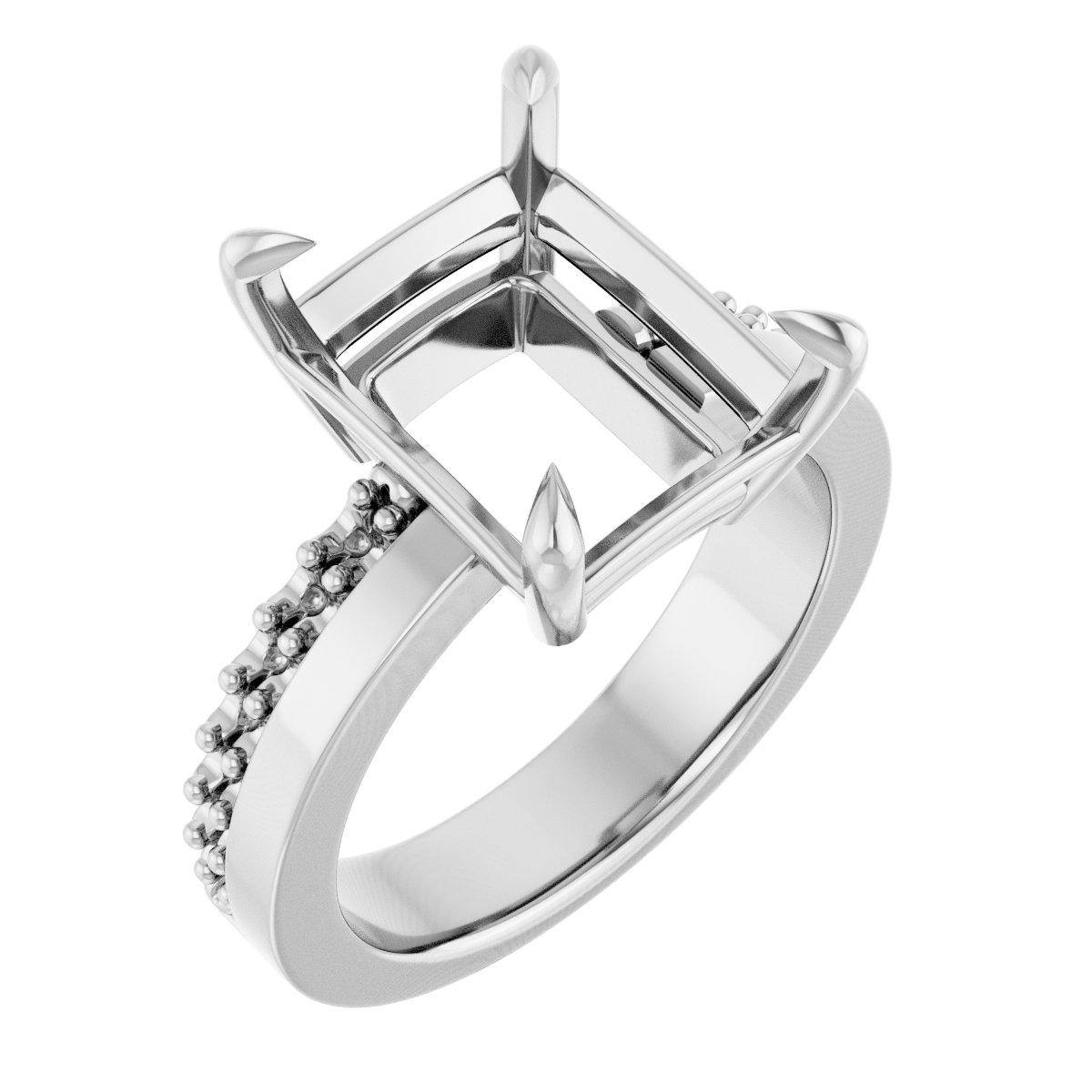 Claw-Prong Accented Engagement Ring