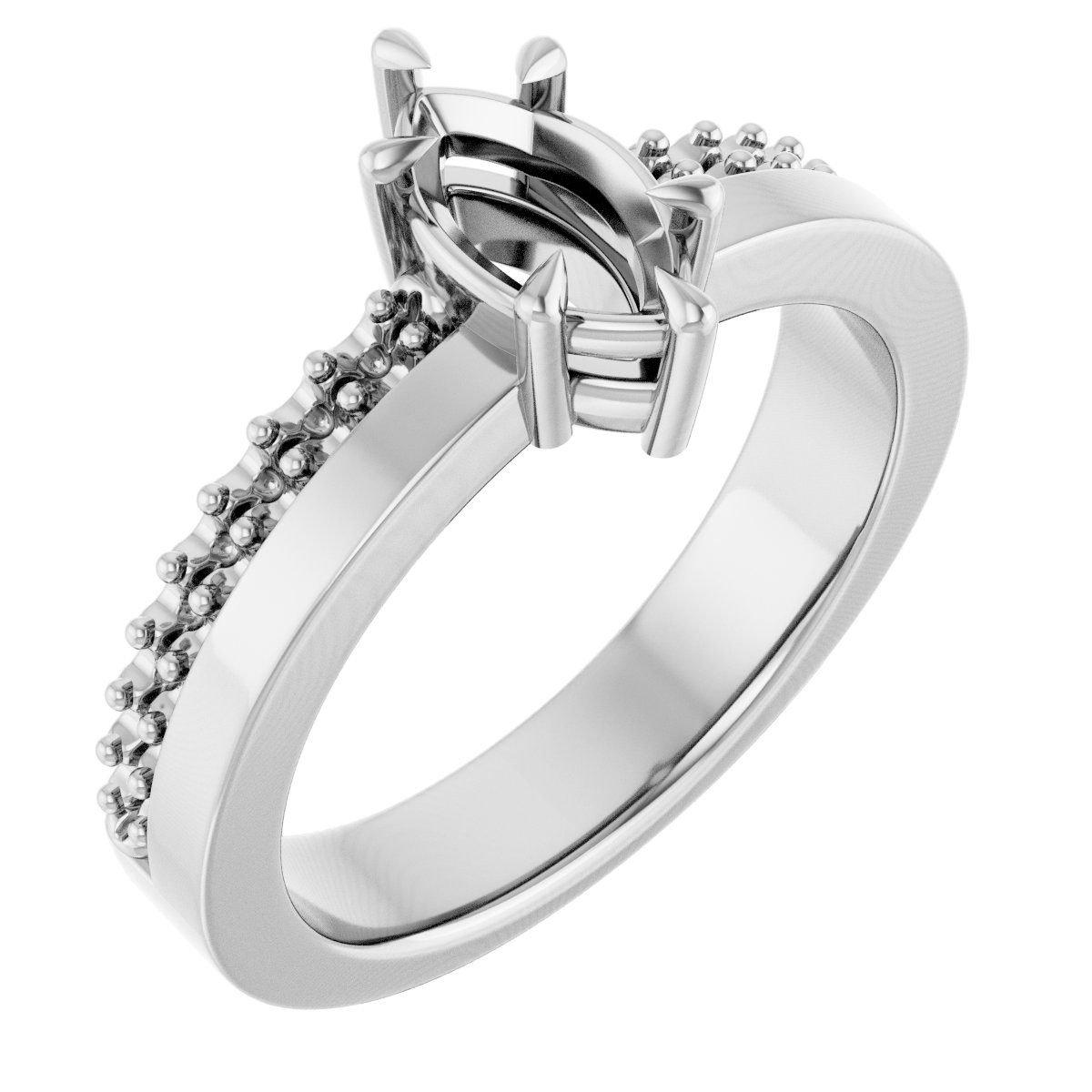 Claw-Prong Accented Engagement Ring
