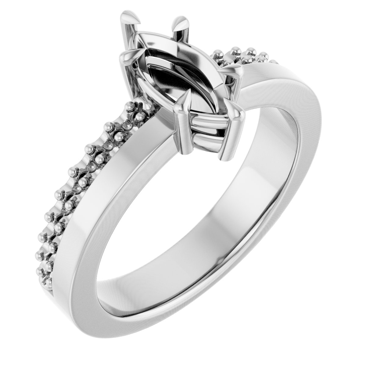 Claw-Prong Accented Engagement Ring