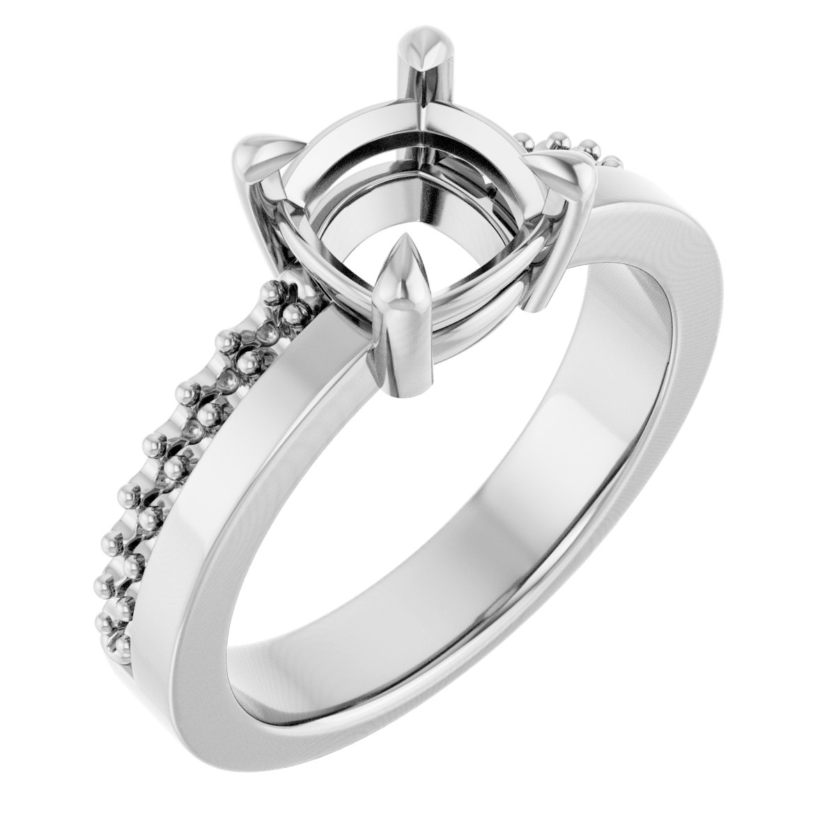 Claw-Prong Accented Engagement Ring