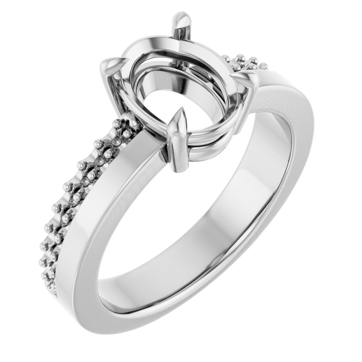 Claw-Prong Accented Engagement Ring