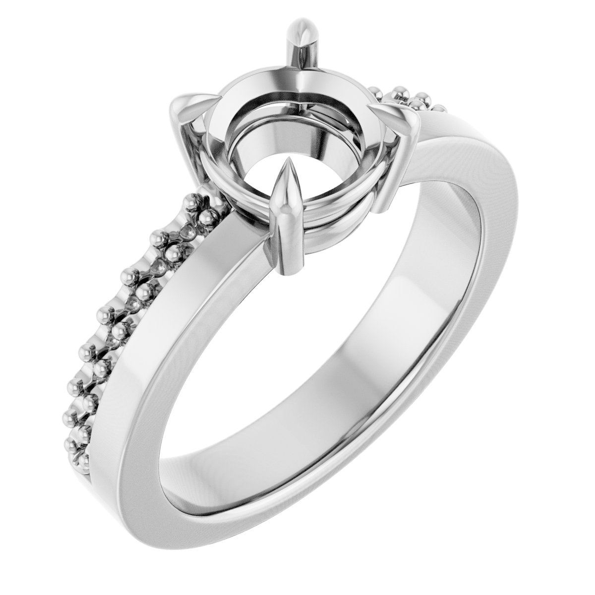 Claw-Prong Accented Engagement Ring