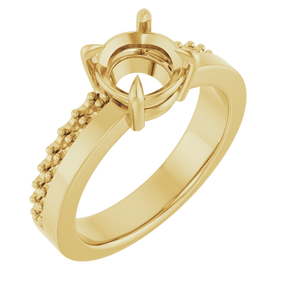 Claw-Prong Accented Engagement Ring