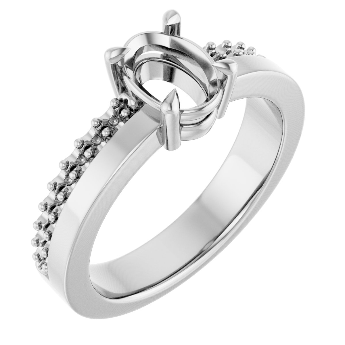 Claw-Prong Accented Engagement Ring