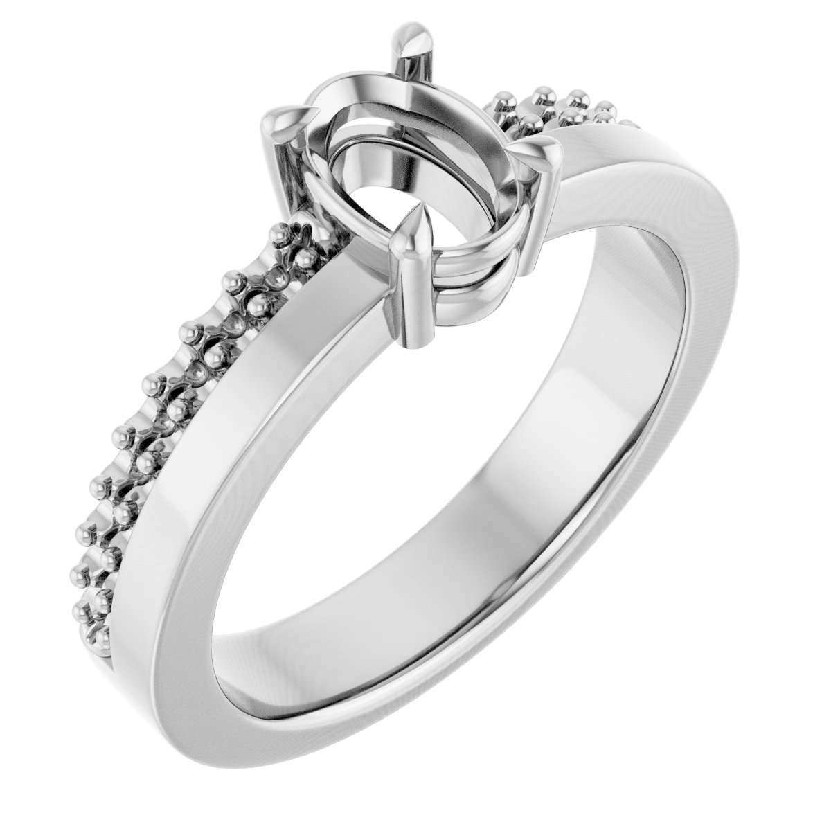 Claw-Prong Accented Engagement Ring