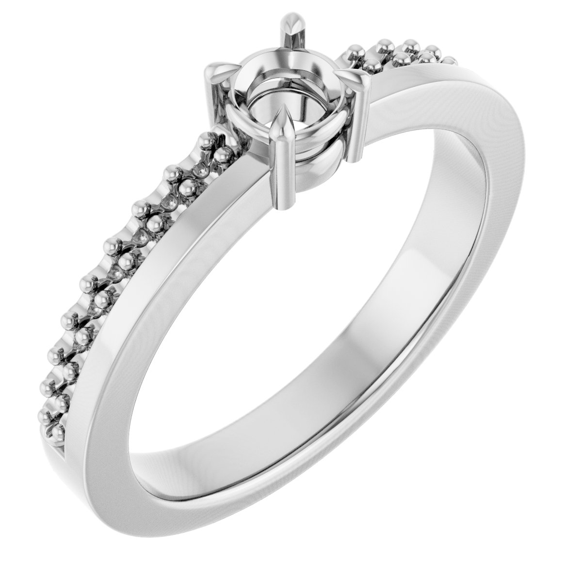 Claw-Prong Accented Engagement Ring
