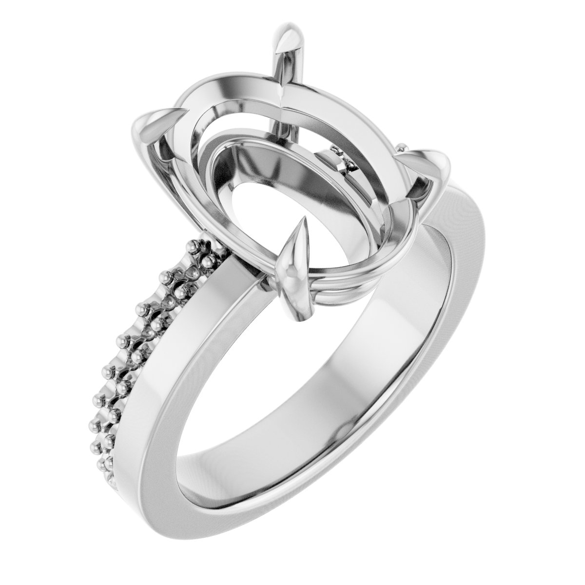 Claw-Prong Accented Engagement Ring
