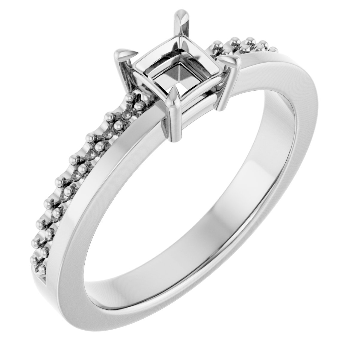 Claw-Prong Accented Engagement Ring