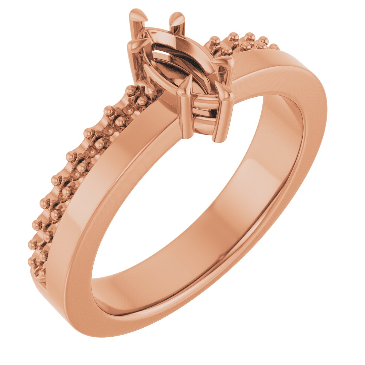 Claw-Prong Accented Engagement Ring