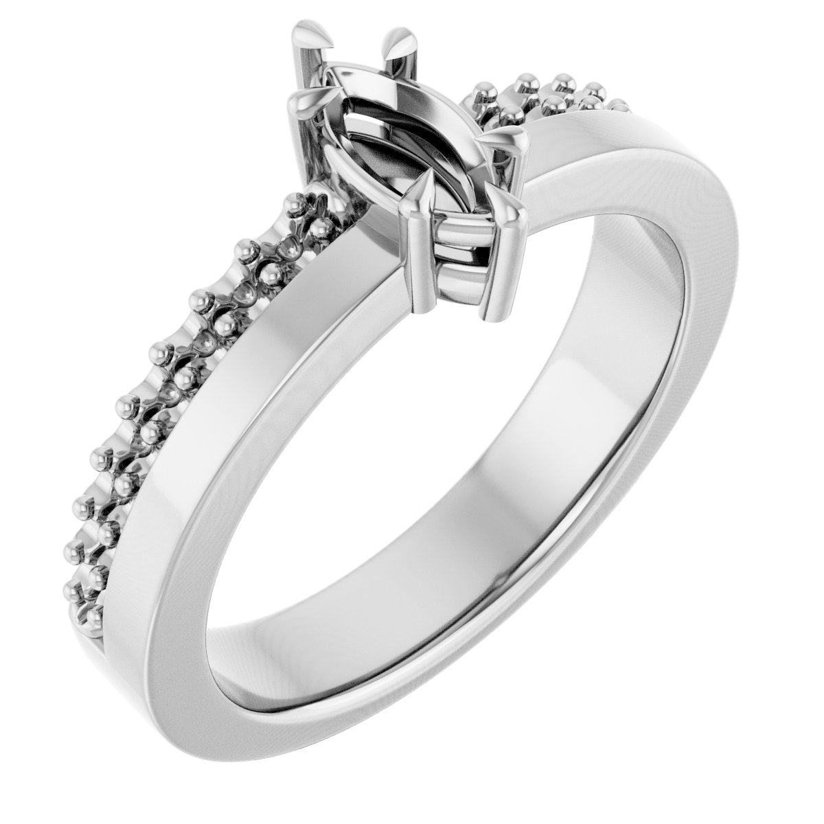 Claw-Prong Accented Engagement Ring