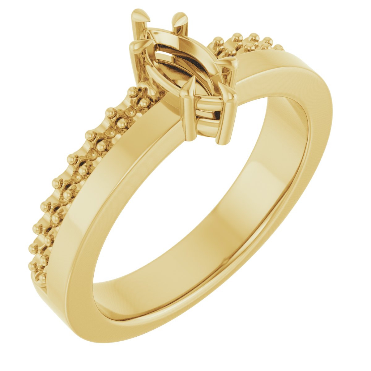 Claw-Prong Accented Engagement Ring