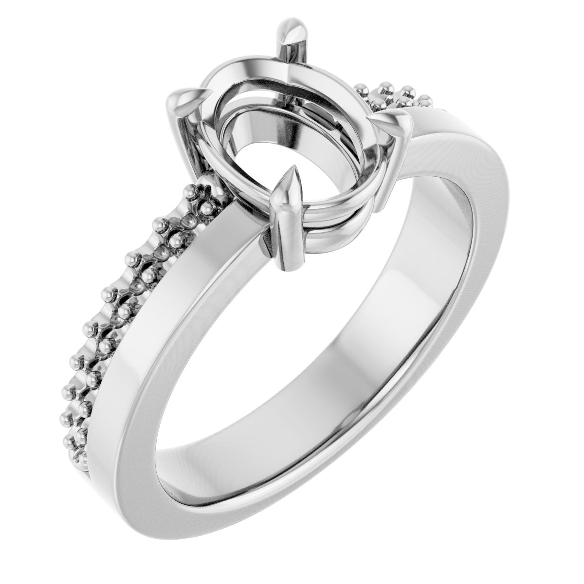Claw-Prong Accented Engagement Ring