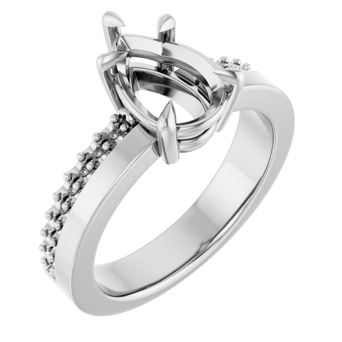 Claw-Prong Accented Engagement Ring